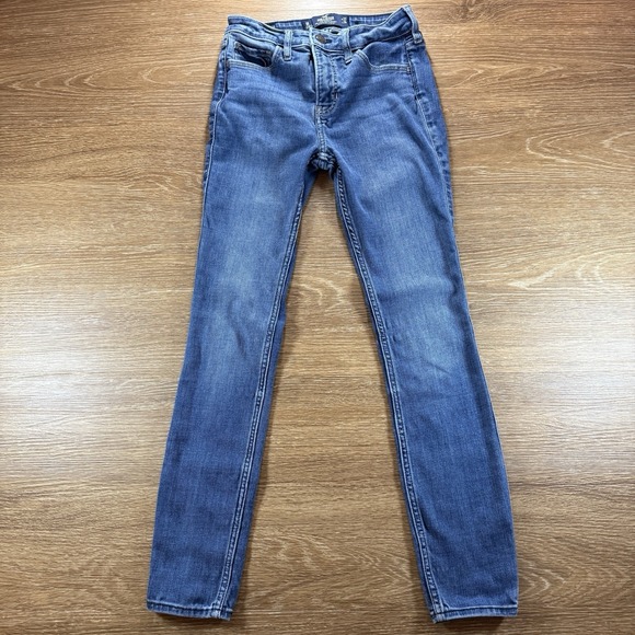 Hollister Women's Mid-Rise Super Skinny Jeans Blue Stretch Size 1R W25 L28 - Picture 2 of 11